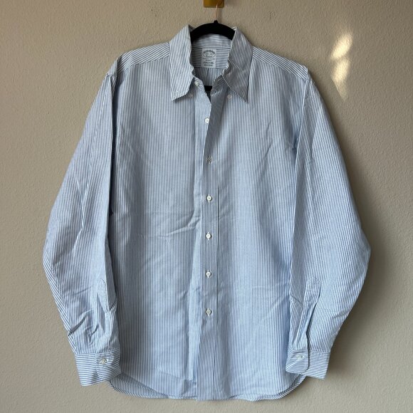 Brooks Brothers Regent Supima Cotton Striped Dress Shirt Size L XL - Picture 2 of 5